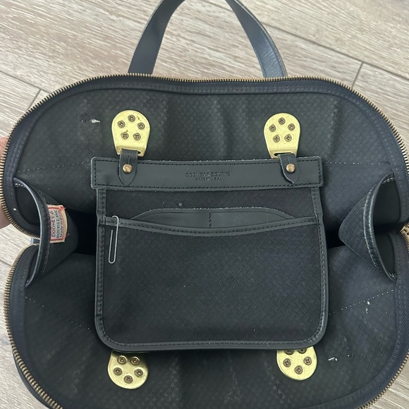 Dooney & Bourke Black and Gold Domed Satchel Bag with Crossbody Strap - Picture 10 of 13